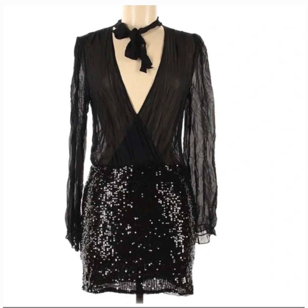 Marciano sexy silk sheer cocktail dress